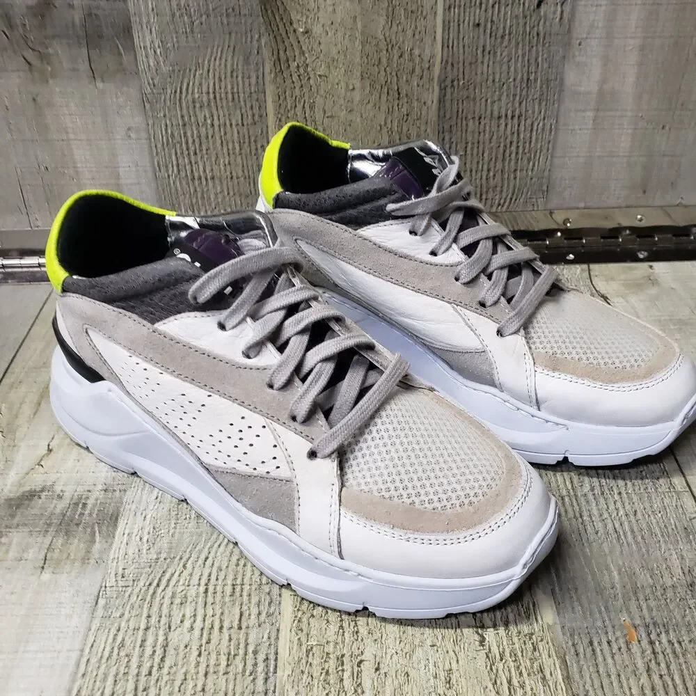 P448 Leia Women's Size EU 37 US 6.5-7 Chunky Platform Leather Sneakers Trainers